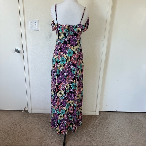 Lulu’s Dynah Black Floral Print Sleeveless Maxi Dress Small - Picture 9 of 17
